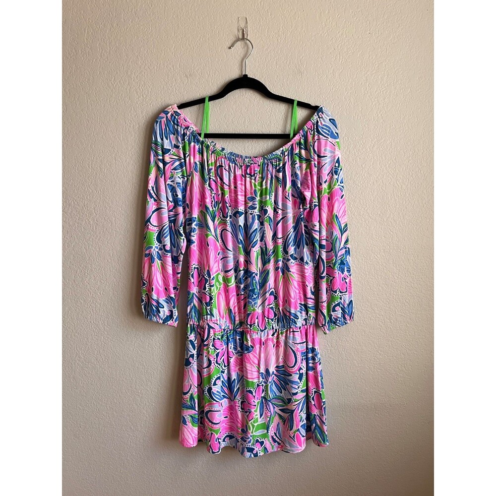 Lilly Pulitzer Lana Skort Romper in Gecko Green/Tiger Sunrise Size MEDIUM